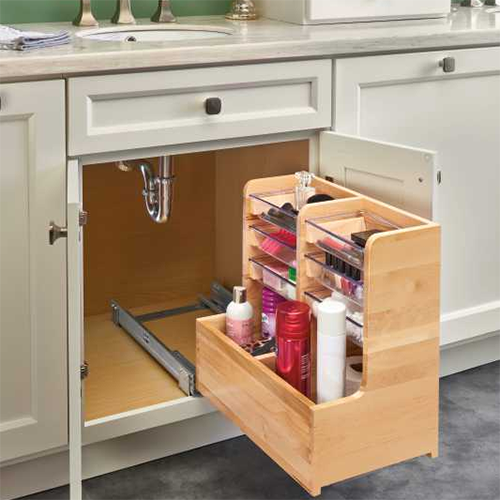 Under Sink Pullout L Shape Reversible, Vanity Pull Out Storage