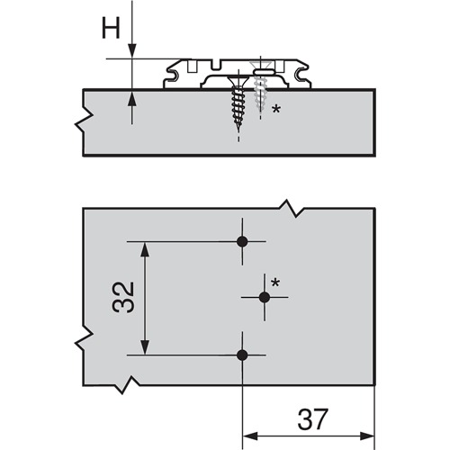Blum CLIP Mounting Plate Planning Graphic