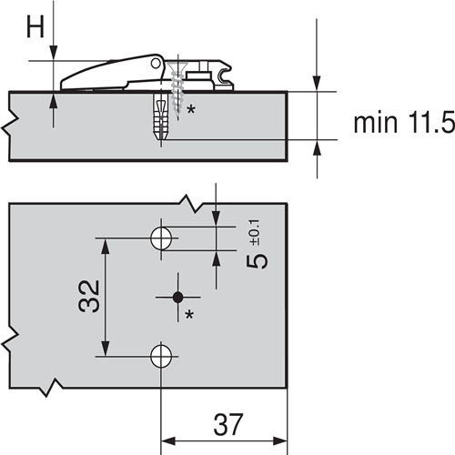 Blum CLIP Mounting Plate Planning Graphic