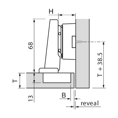 Blum CLIP Wing Mounting Plate Planning Graphic