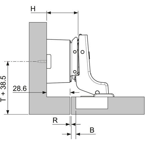 Blum CLIP Wing Mounting Plate Planning Graphic