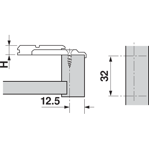 Blum Face Frame Adapter Plate Planning Graphic